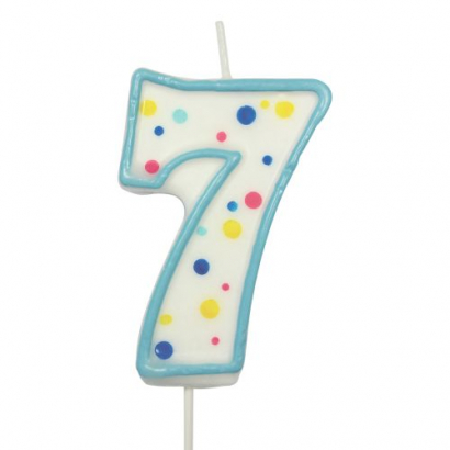 Svíčka na dort modrý puntík  7