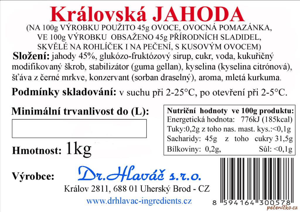 Džem královská jahoda  1 kg