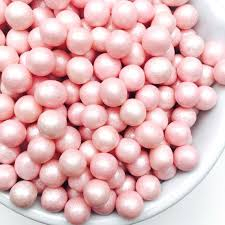 Cukrové perly perleťové růžové