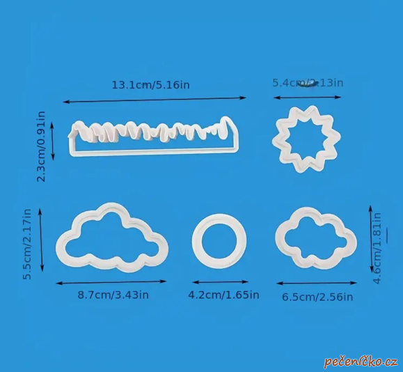 Sada vykrajovátek - mrak, tráva, slunce