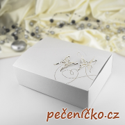 Krabička -  bílá perleť   motýl  10 ks