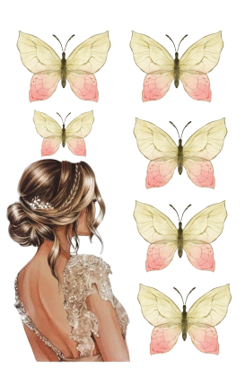 Jedlý papír dívka a motýlci 4