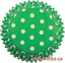 Samonosné košíčky puntík zelený 50 ks