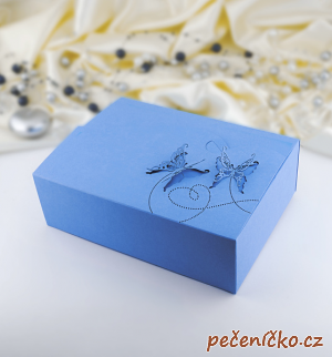 Krabička -  modrá    motýl  10 ks