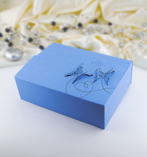 Krabička -  modrá    motýl  10 ks