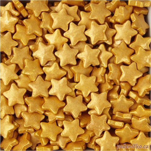 Cukrové hvězdičky zlaté  30 g