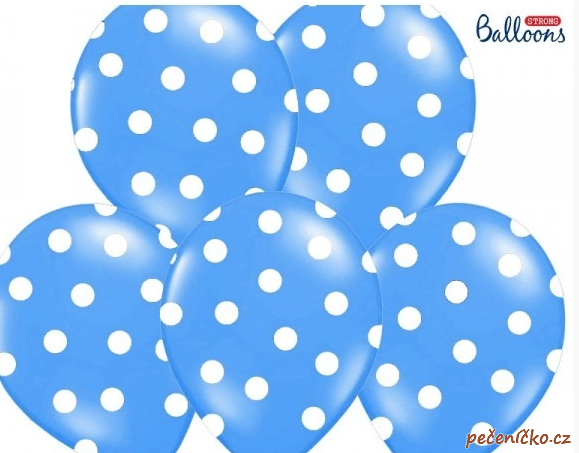 Balonek modrý s puntíky  1 ks