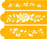 Stencila - bordury květin 3 ks