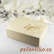 Krabička -  zlatá  perleť   motýl  10 ks