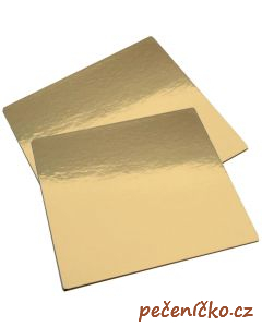 Zlatá podložka minidezert čtverec 7 x 7 cm